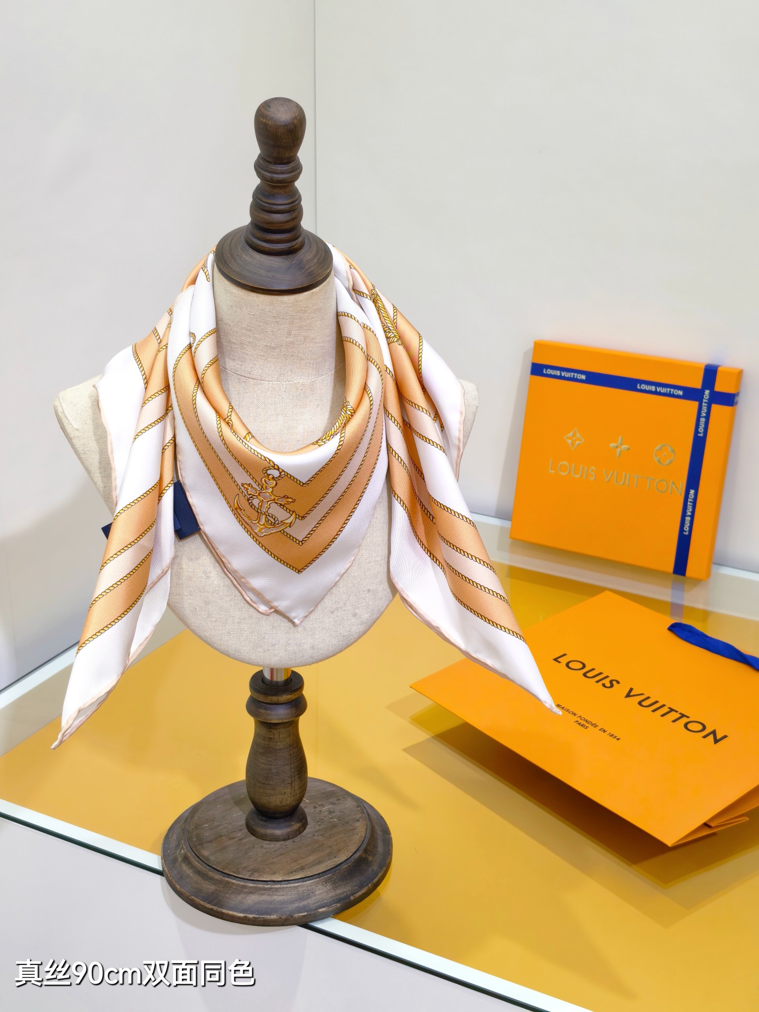 LOUIS VUITTON ルイ・ヴィトン スカーフ シルク 90cm LV柄 全4色 - 画像 8