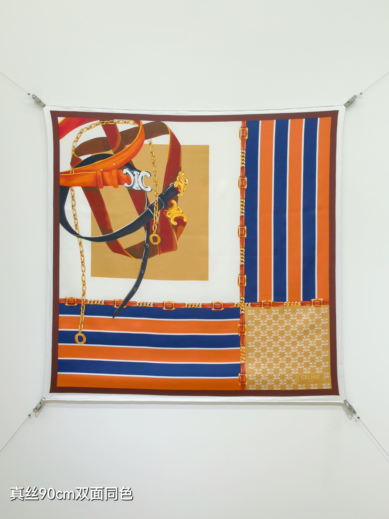 CELINE セリーヌ スカーフ シルク90cm ファッション 多色展開 - 画像 2