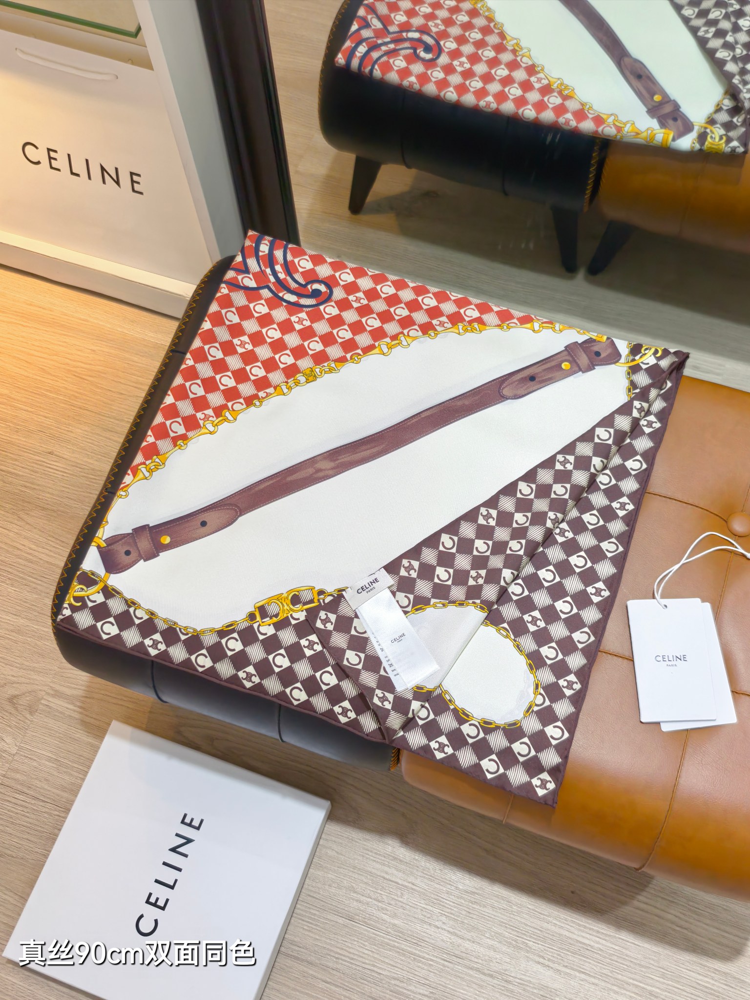 CELINE セリーヌ スカーフ シルク90cm ファッション 多色展開 - 画像 5
