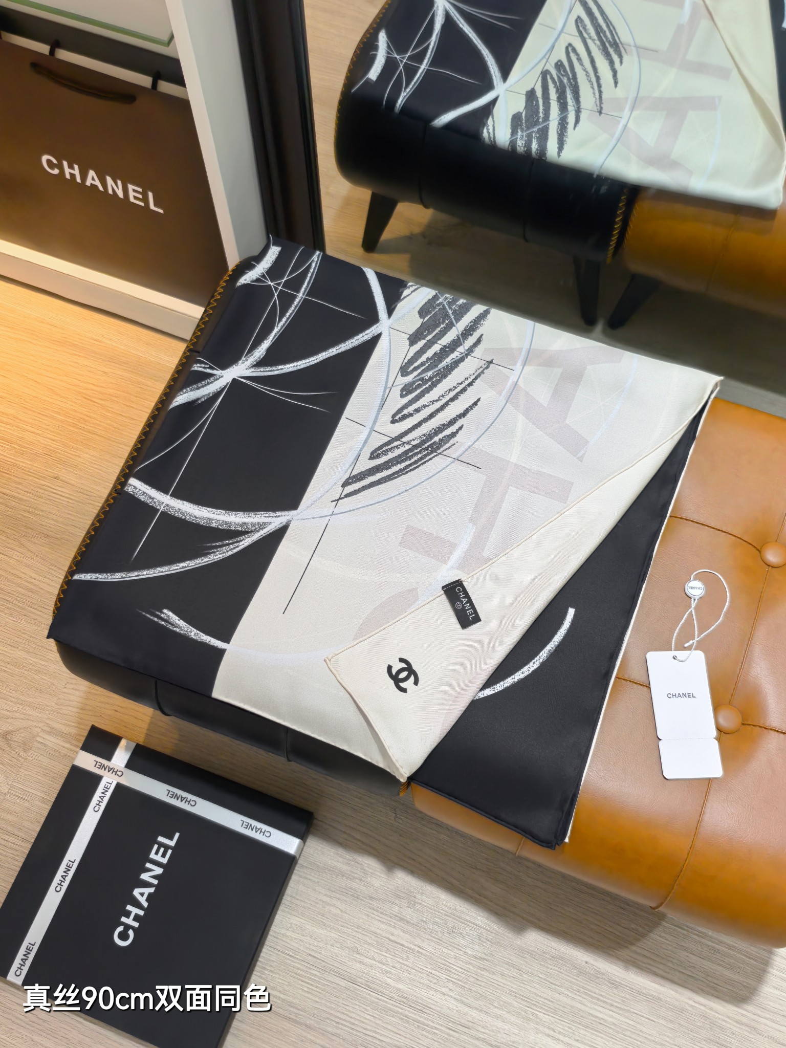 CHANEL シャネル スカーフ シルク 90cm 双面同色 5枚セット 全5色 - 画像 2