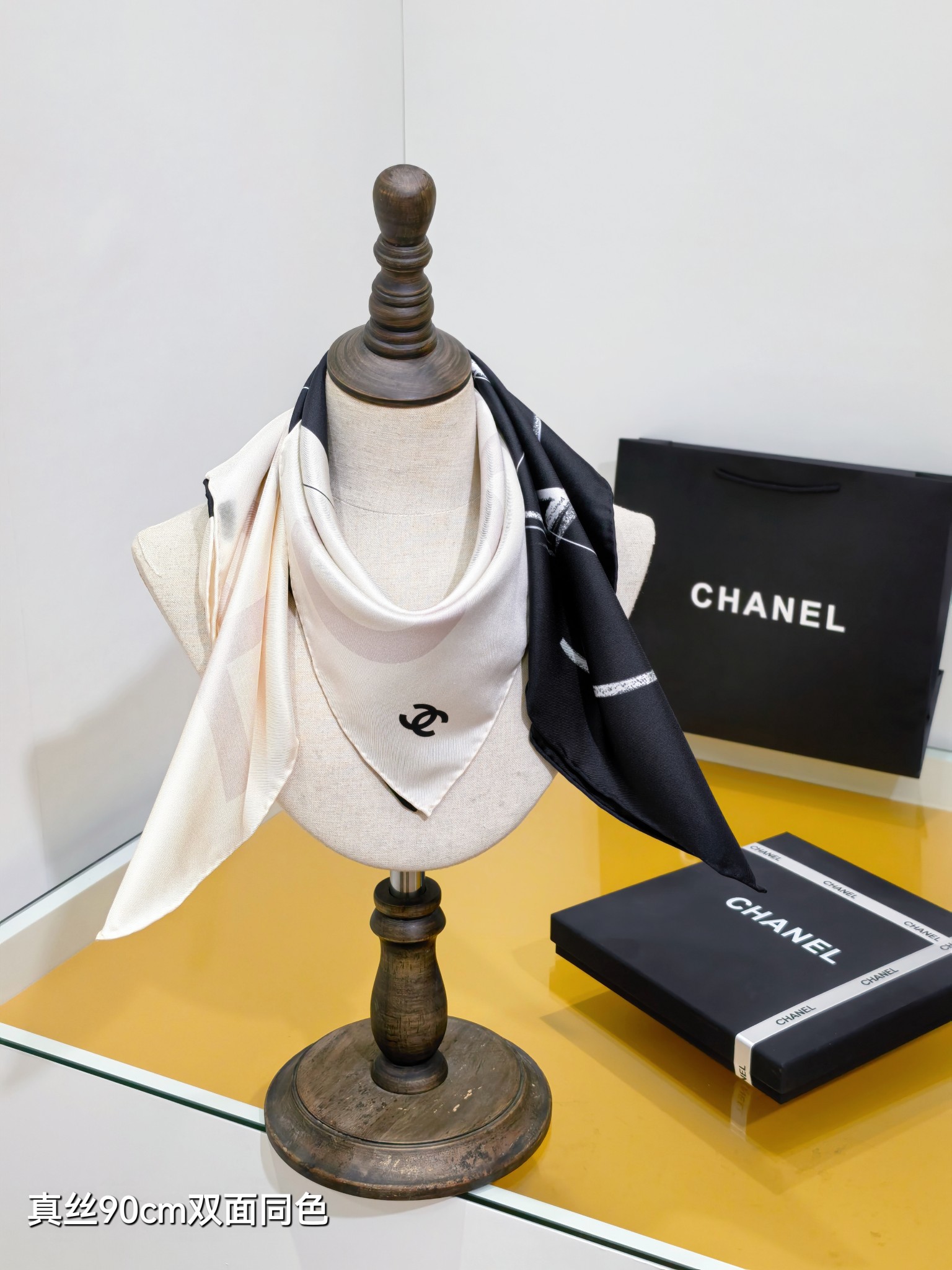 CHANEL シャネル スカーフ シルク 90cm 双面同色 5枚セット 全5色 - 画像 3