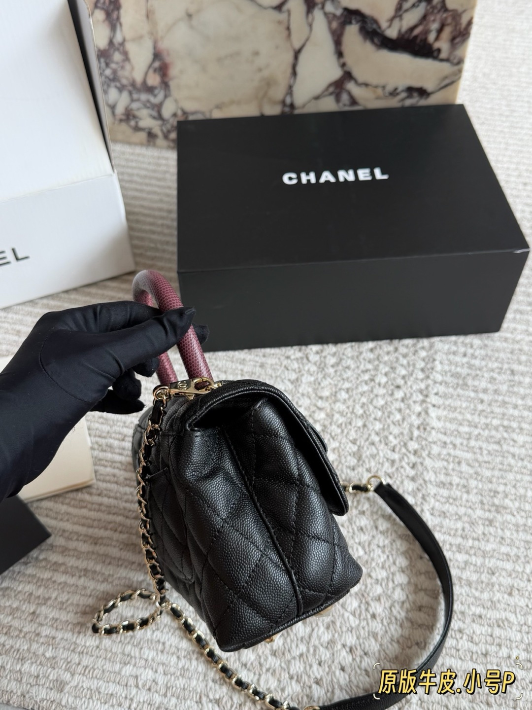 シャネル ココハンドル Chanel coco handle ハンドバッグ リザードハンドル 黒 2WAYチェーンバッグ XXS(19)・XS(24)・S(24) 🖤 - 画像 7