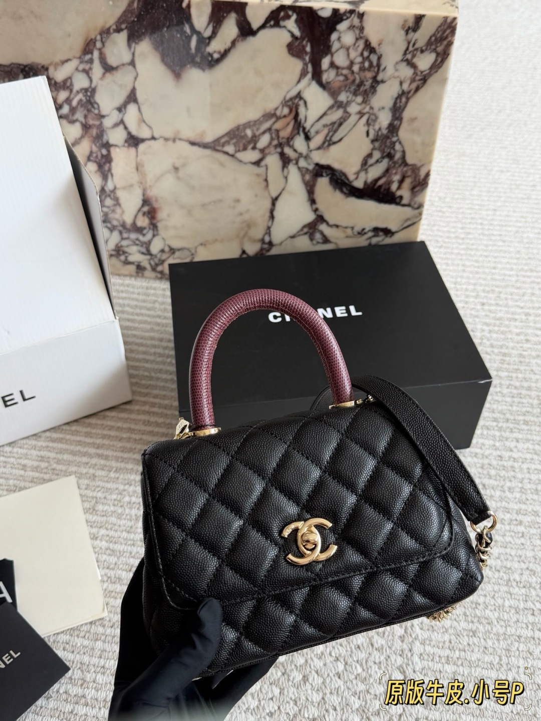 シャネル ココハンドル Chanel coco handle ハンドバッグ リザードハンドル 黒 2WAYチェーンバッグ XXS(19)・XS(24)・S(24) 🖤 - 画像 4
