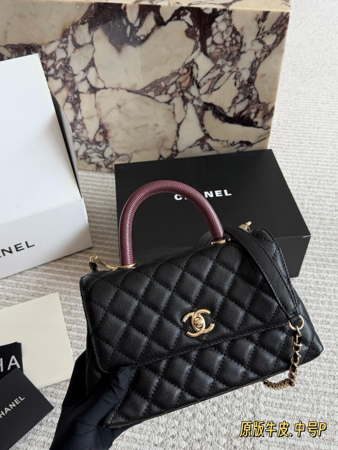 シャネル ココハンドル Chanel coco handle ハンドバッグ リザードハンドル 黒 2WAYチェーンバッグ XXS(19)・XS(24)・S(24) 🖤 - 画像 3