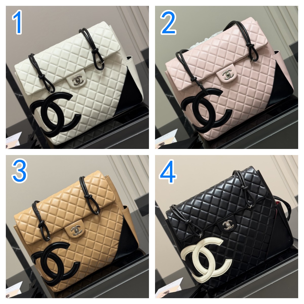 CHANEL　シャネル　カンボンライン　ショルダーバッグ　 ラムスキン　ココマーク　4色