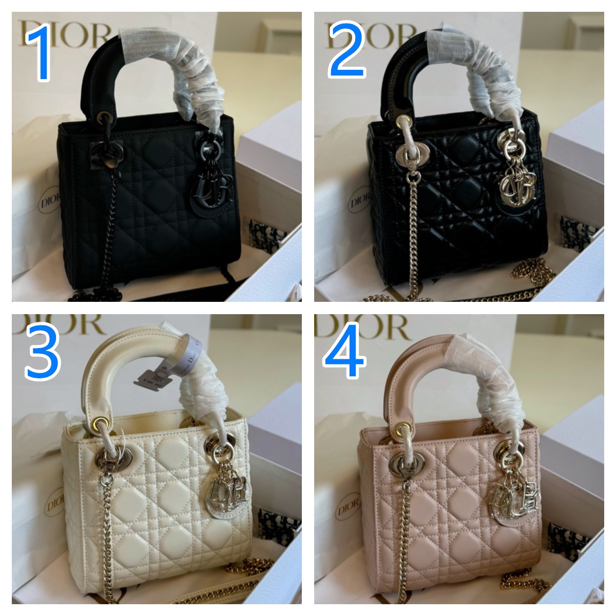 クリスチャンディオール　レディ ディオール バッグ ミニ　Christian Dior　クロコ　可愛いLady Dior Bag Mini 　バッグ　 女性　ショルダーバッグ　レザー 　ハンドバッグ　　4色
