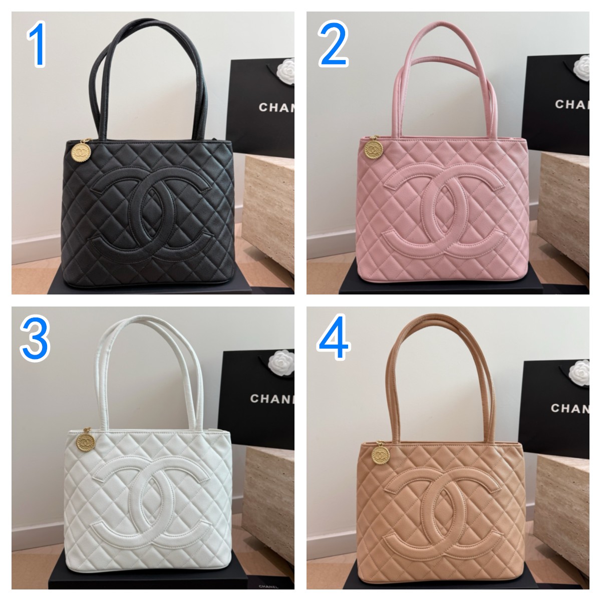 シャネル　CHANEL　レディースバッグ　キャビアスキン　トートバッグ　カバン　4色