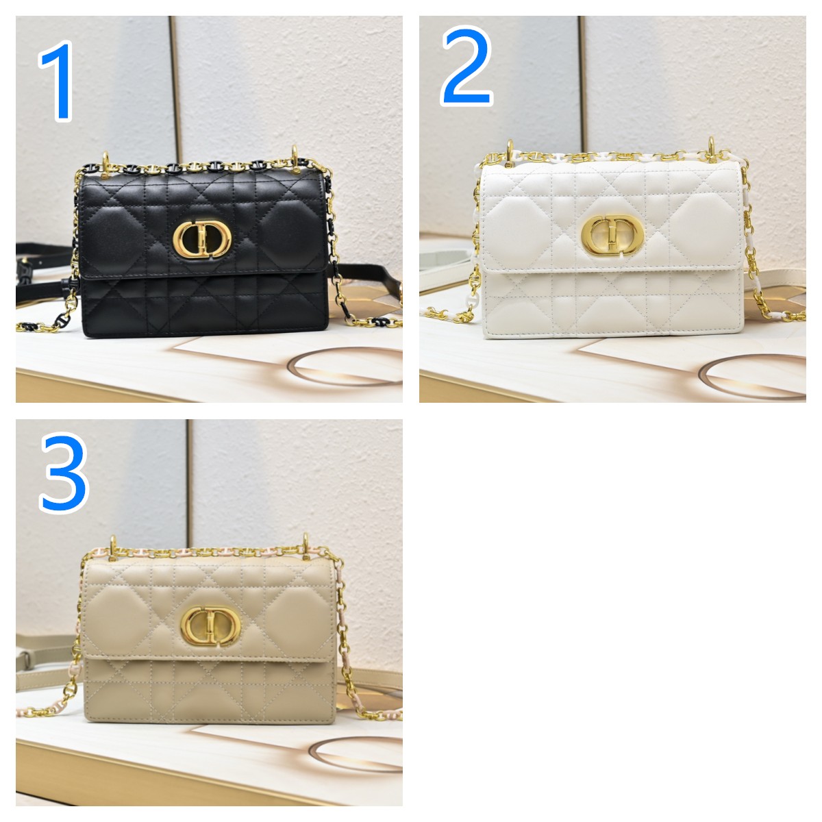 ディオール　Dior　MISS CARO ミニバッグ　チェーン ショルダーバッグ　マイクロバッグ　レディース　3色
