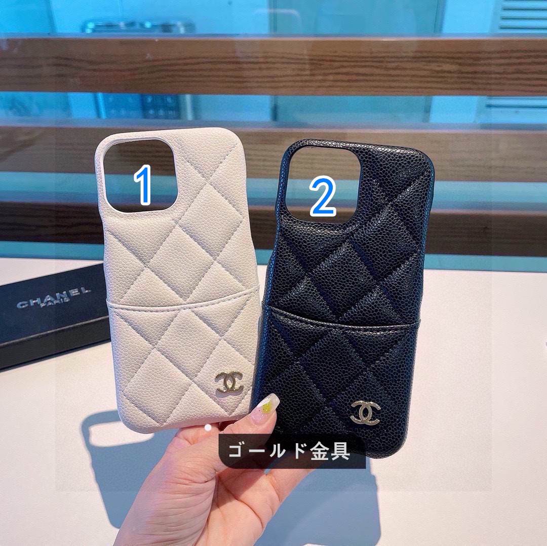 iPhoneケースシャネル iPhoneケース ブラック・ホワイト 2色入