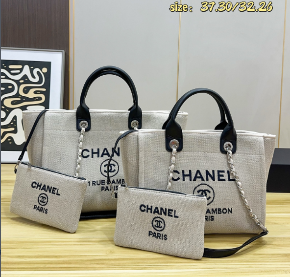 シャネル　CHANEL　ラージ ショッピング バッグ　ドーヴィル　チェンートートバッグ　レディース　大容量！バッグ　2色 - 画像 3