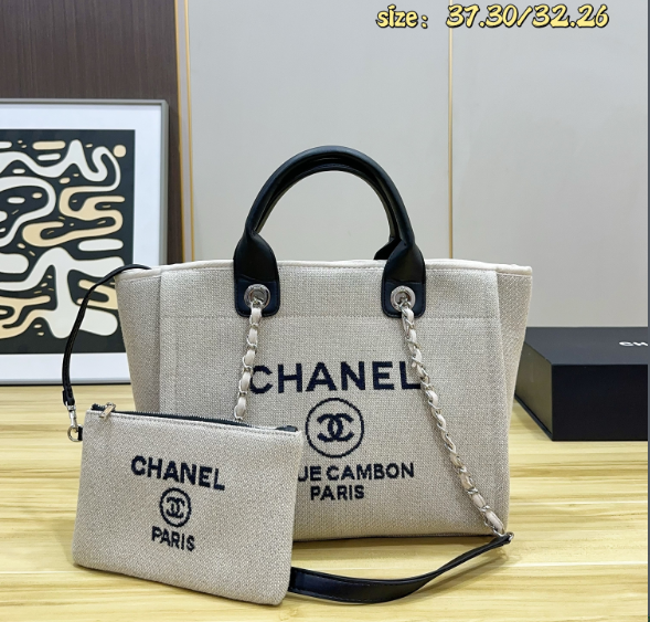シャネル　CHANEL　ラージ ショッピング バッグ　ドーヴィル　チェンートートバッグ　レディース　大容量！バッグ　2色 - 画像 5