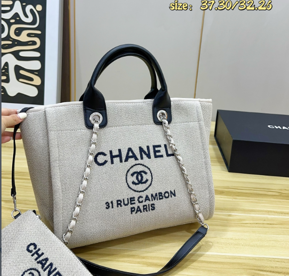 シャネル　CHANEL　ラージ ショッピング バッグ　ドーヴィル　チェンートートバッグ　レディース　大容量！バッグ　2色 - 画像 6