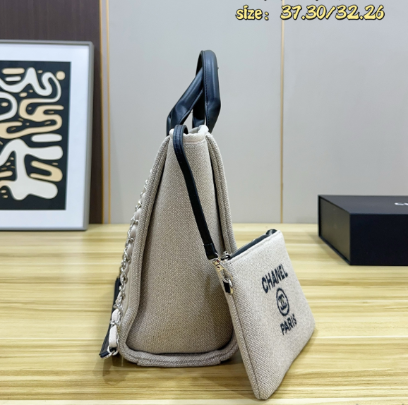 シャネル　CHANEL　ラージ ショッピング バッグ　ドーヴィル　チェンートートバッグ　レディース　大容量！バッグ　2色 - 画像 7