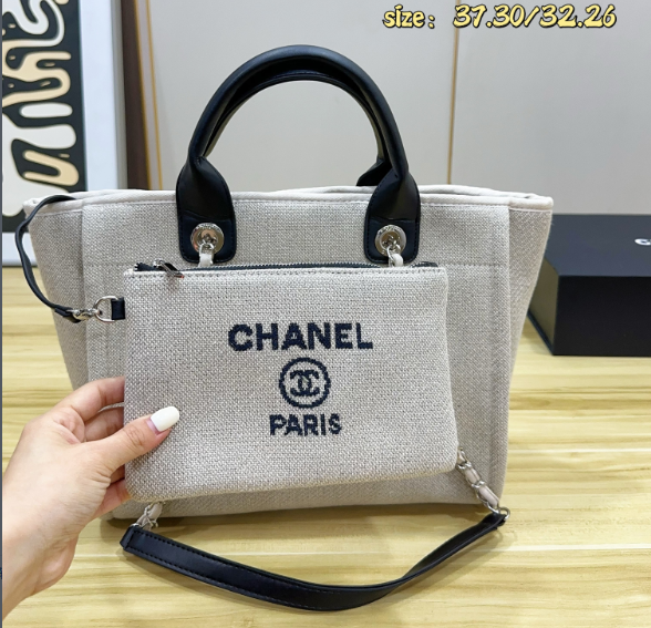 シャネル　CHANEL　ラージ ショッピング バッグ　ドーヴィル　チェンートートバッグ　レディース　大容量！バッグ　2色 - 画像 8