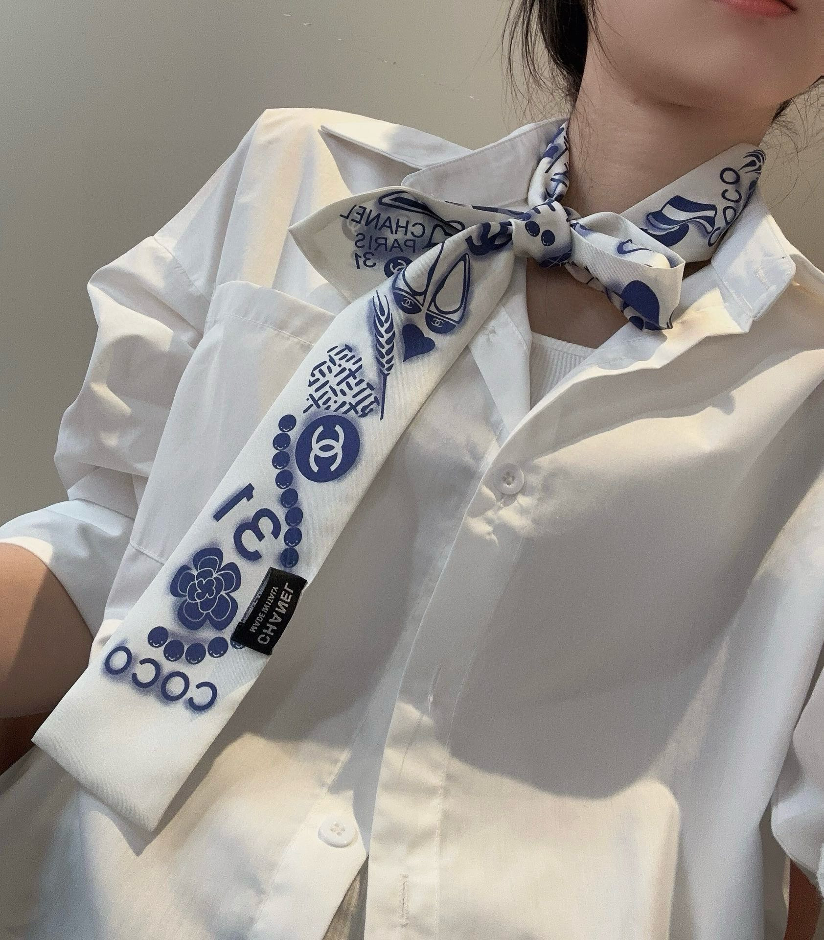 人気商品♡シャネル　CHANEL　ツイリー　細長スカーフ　レディーススカーフ　多用途スカーフ　ヘアバンド