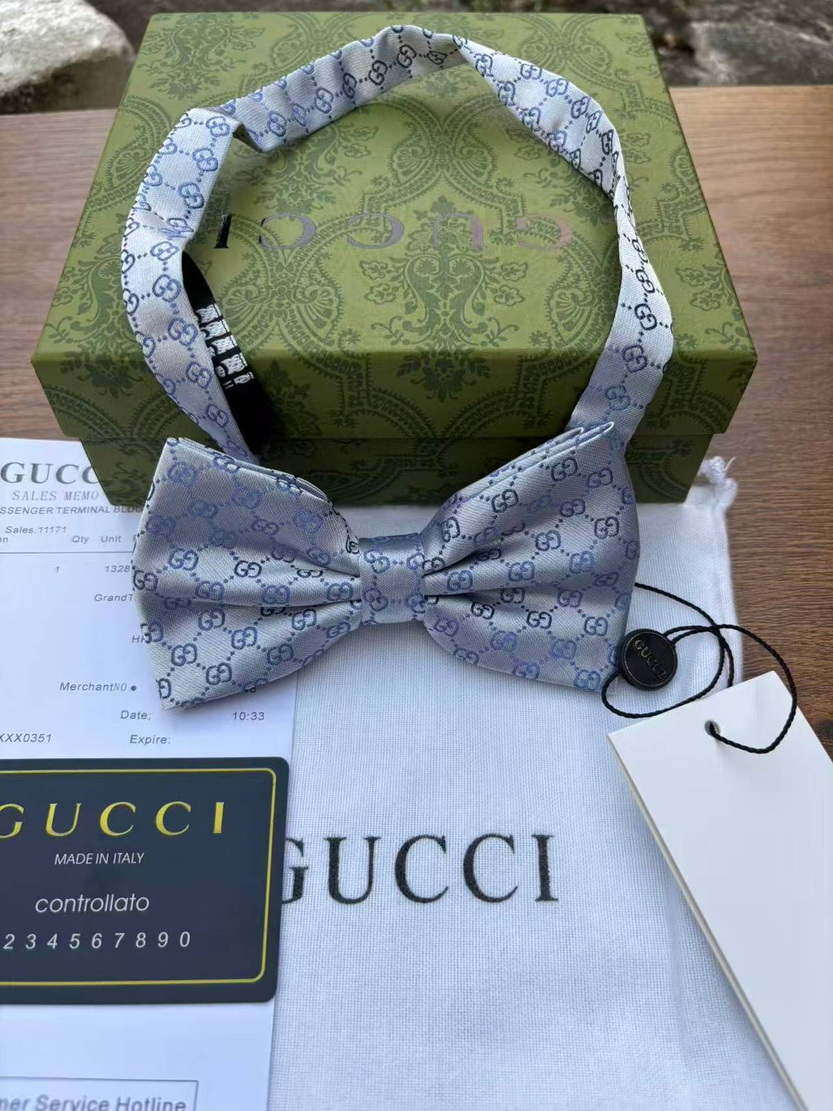 GUCCI グッチ シルク GG 柄 ボウタイ 全3色展開