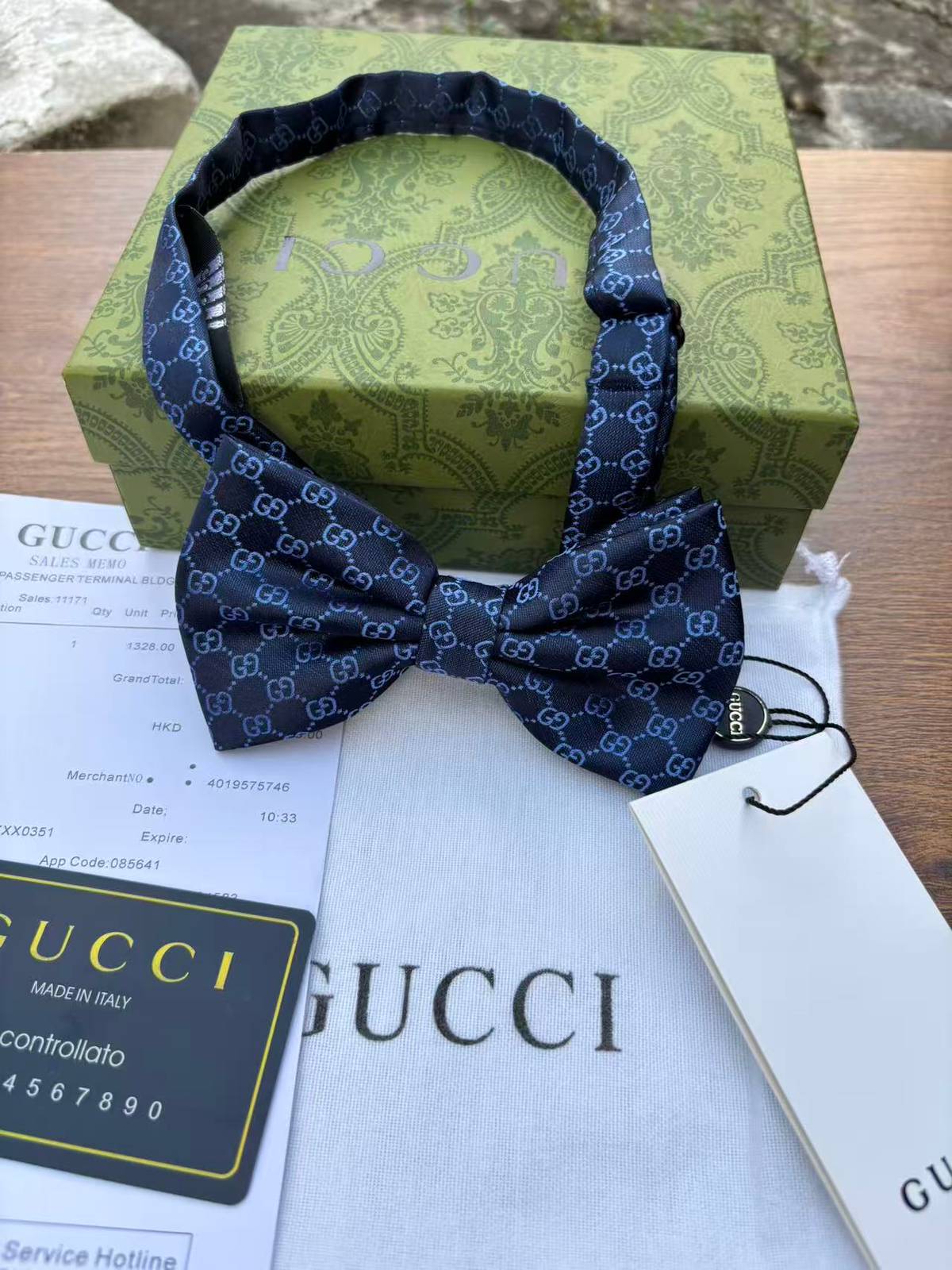 GUCCI グッチ シルク GG 柄 ボウタイ 全3色展開 - 画像 3