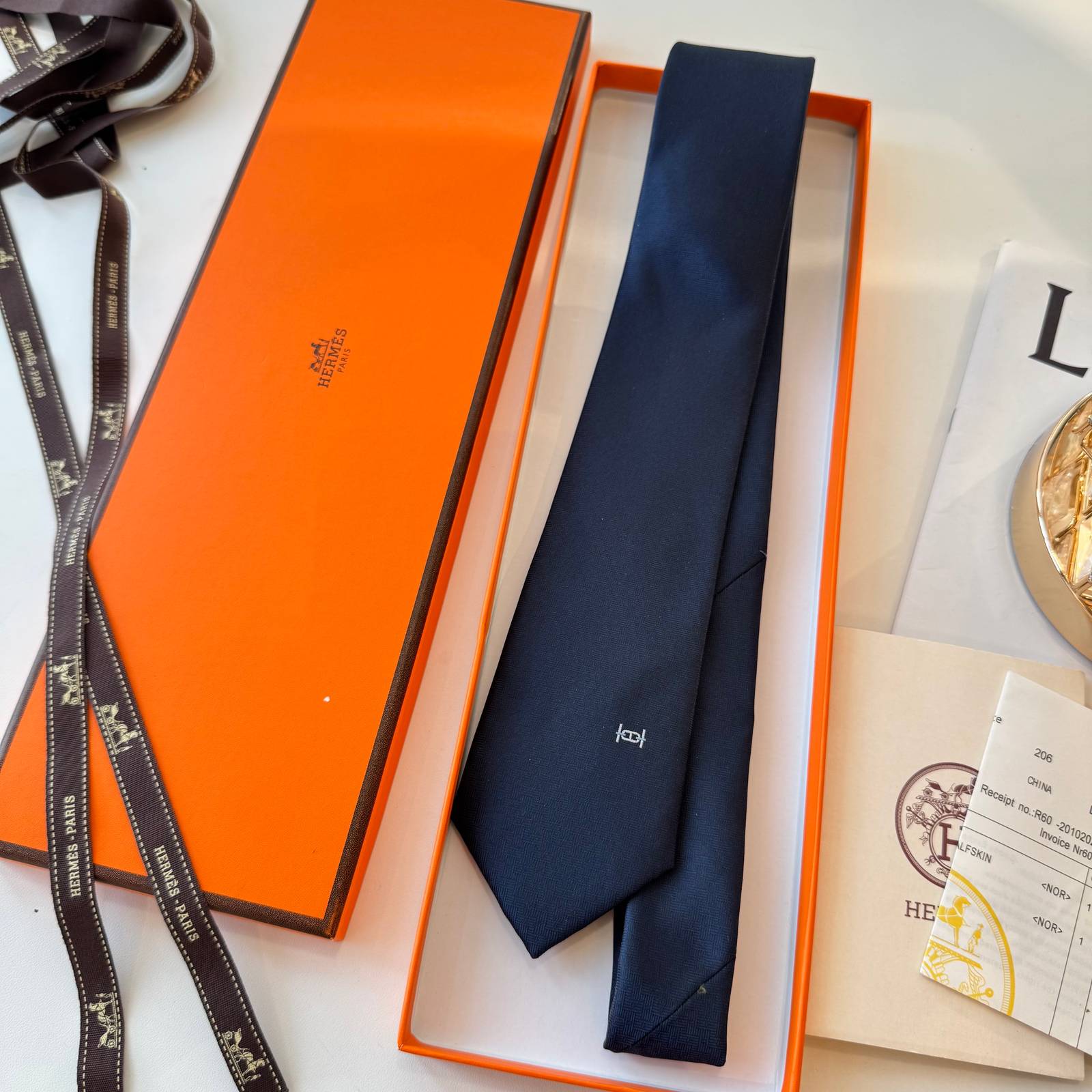 HERMES エルメス ネクタイ シルク Hロゴ 細柄 多色展開 - 画像 4