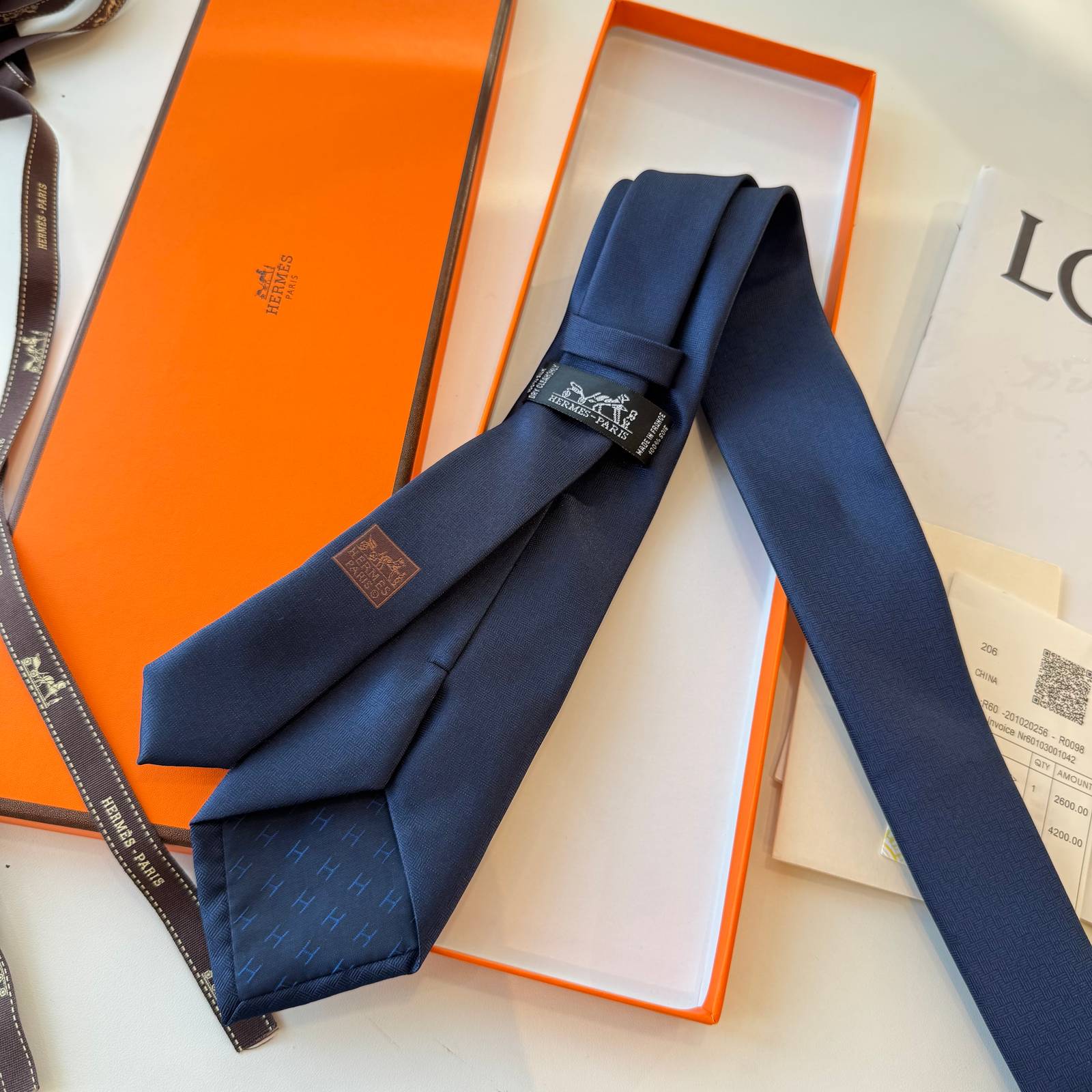 HERMES エルメス ネクタイ シルク Hロゴ 細柄 多色展開 - 画像 5