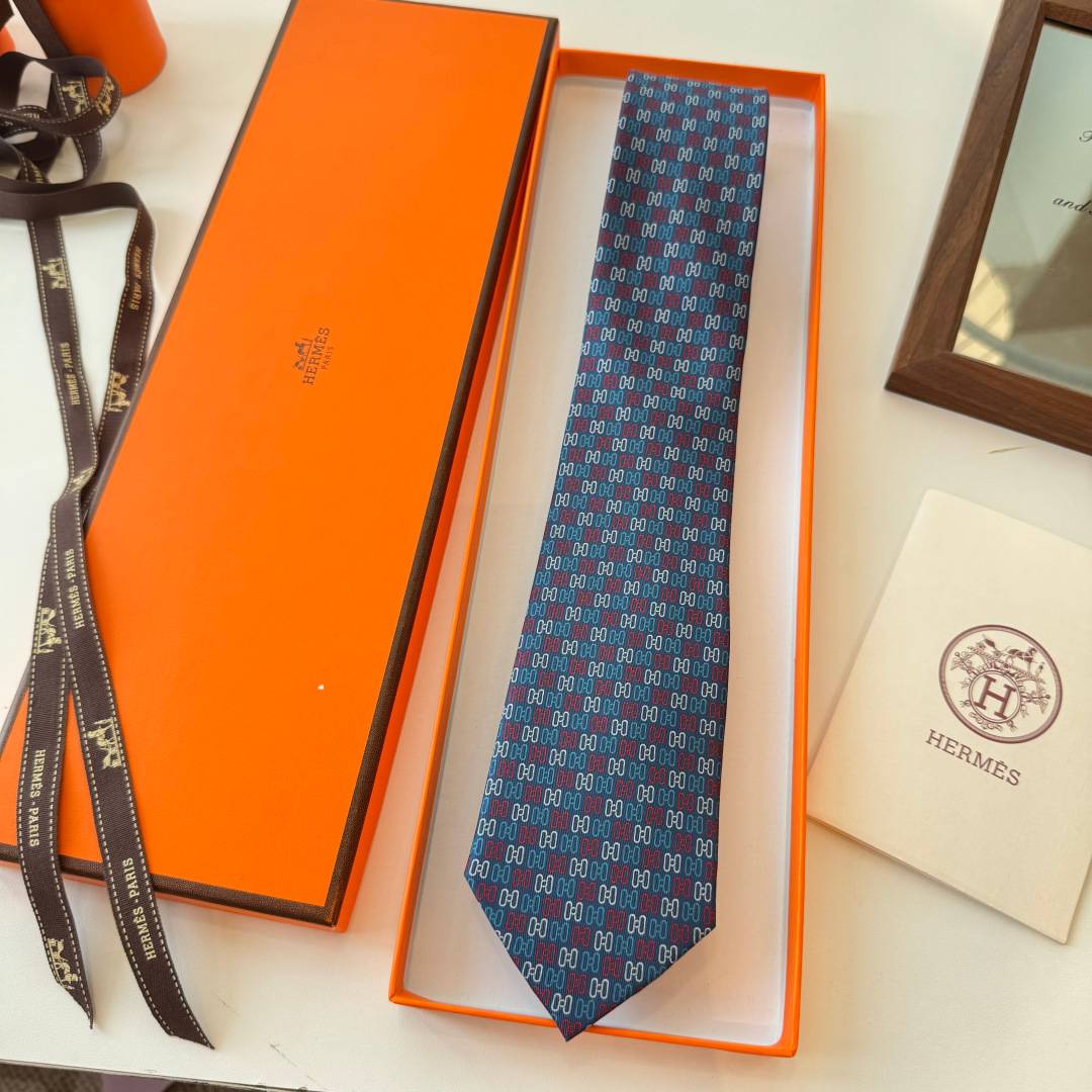 HERMES エルメス メンズネクタイ ワインレッド Hマーク - 画像 11