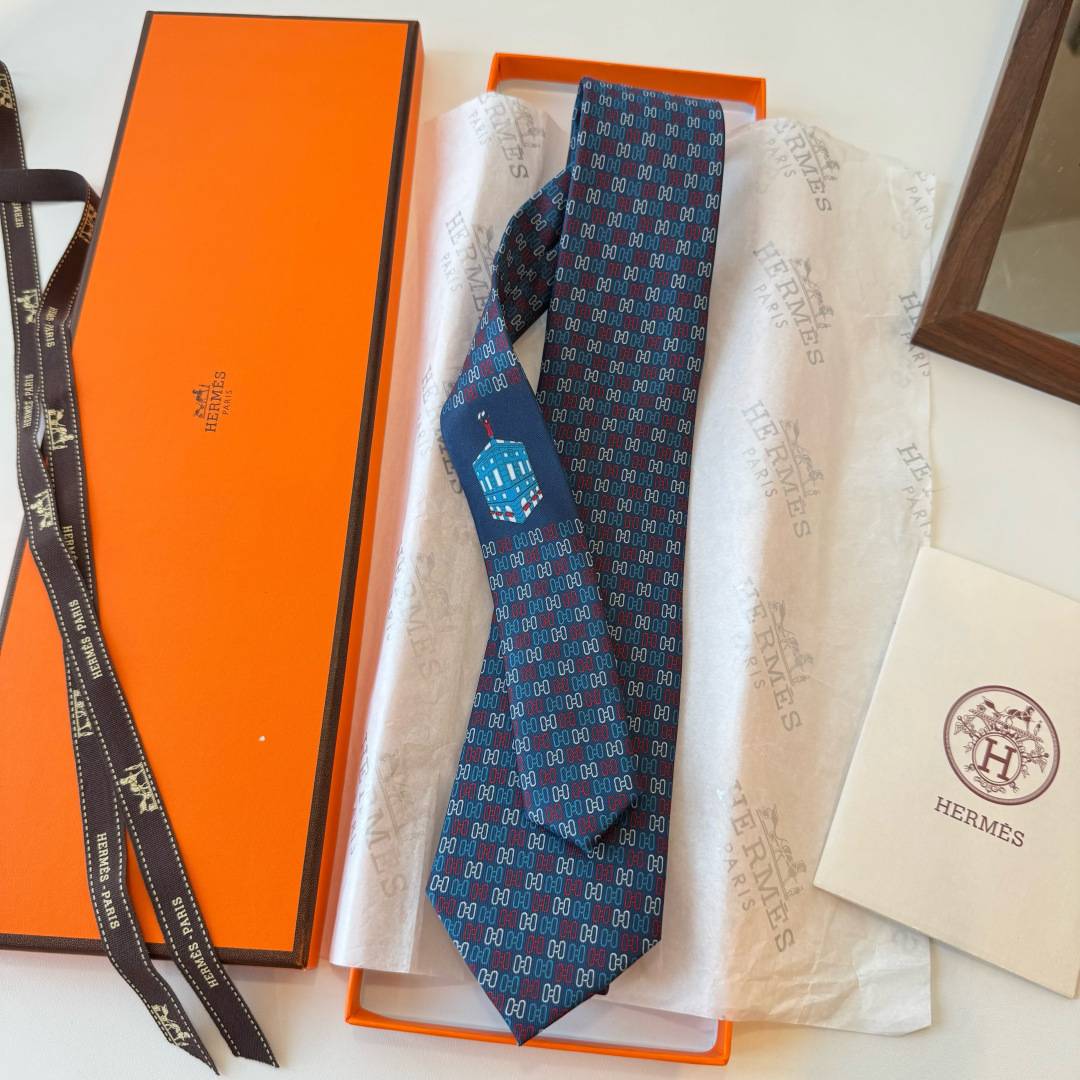 HERMES エルメス メンズネクタイ ワインレッド Hマーク - 画像 14