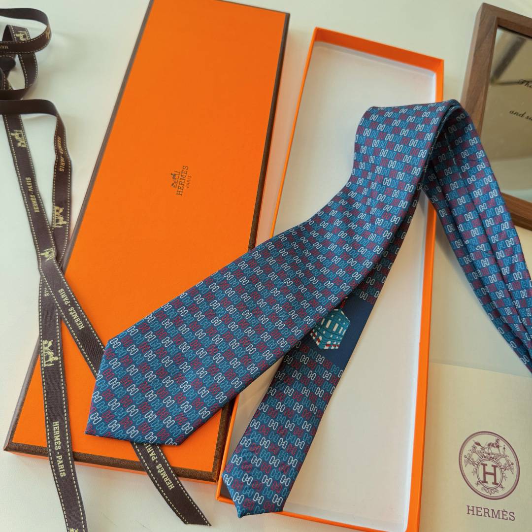 HERMES エルメス メンズネクタイ ワインレッド Hマーク - 画像 16