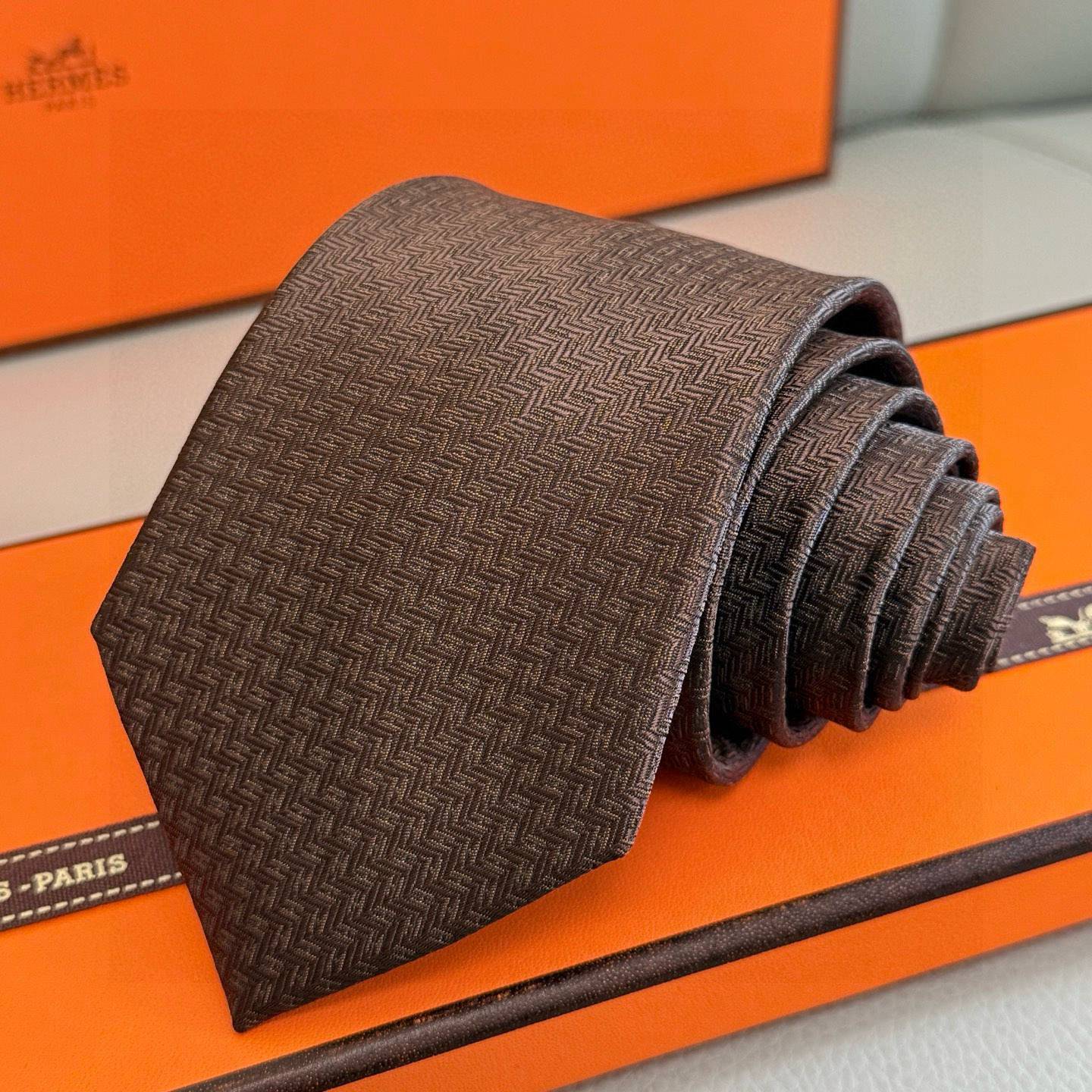 HERMES ネクタイ 100シルク H柄 ネイビー - 画像 11