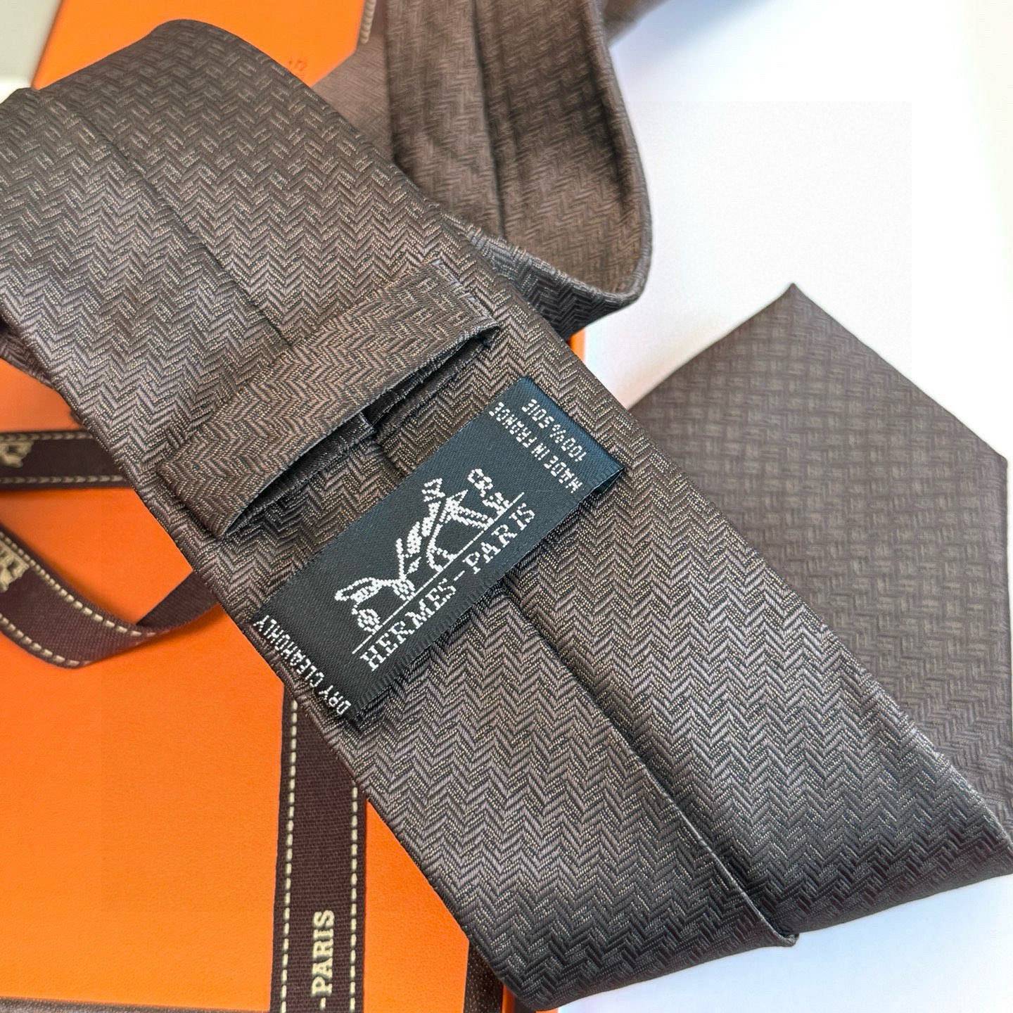 HERMES ネクタイ 100シルク H柄 ネイビー - 画像 17