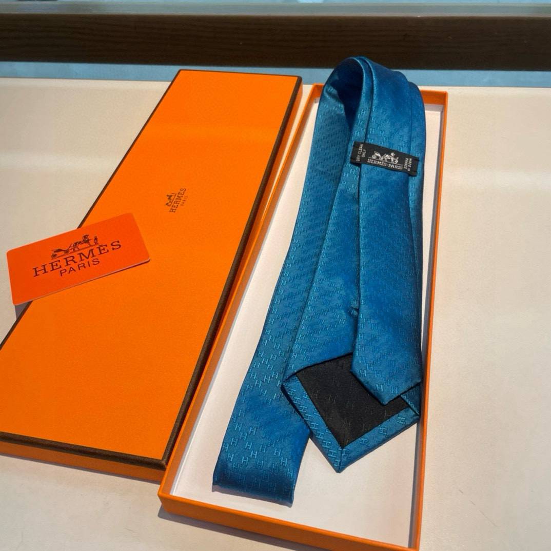 HERMES エルメス ネクタイ H柄 新型 提花 スカイブルー - 画像 13