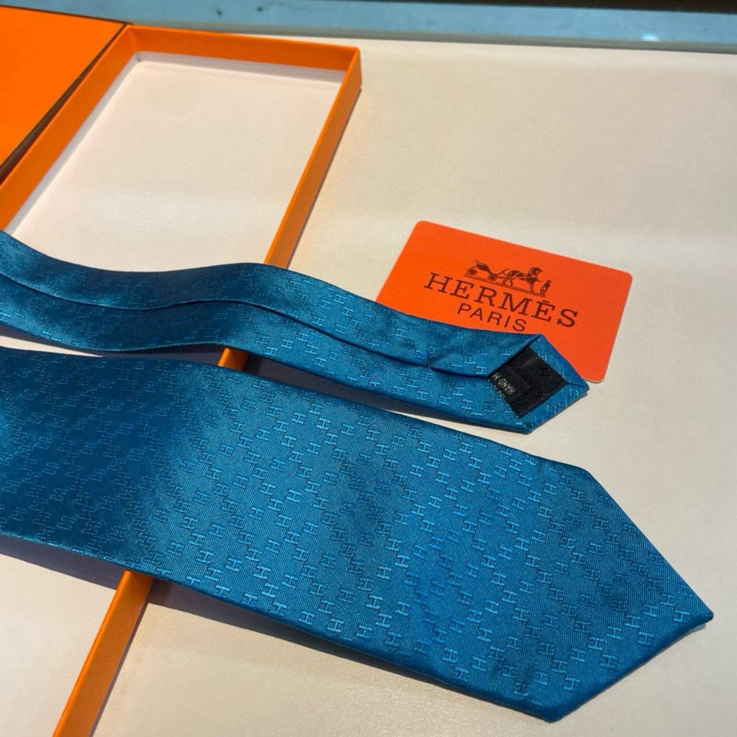 HERMES エルメス ネクタイ H柄 新型 提花 スカイブルー - 画像 14