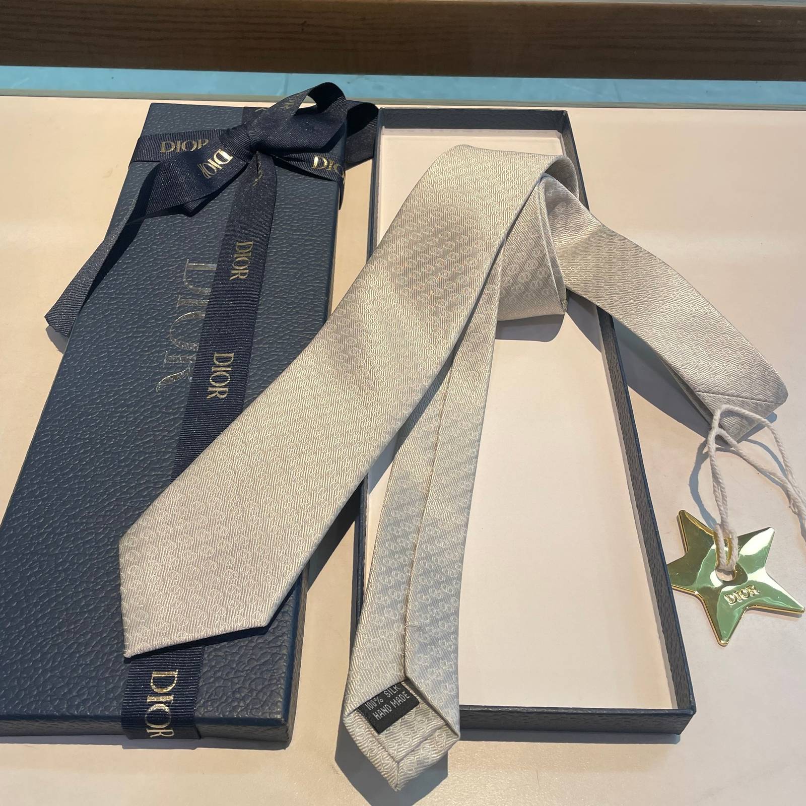 DIOR ディオール ネクタイ シルク CD オーバーレイ ネイビー - 画像 8