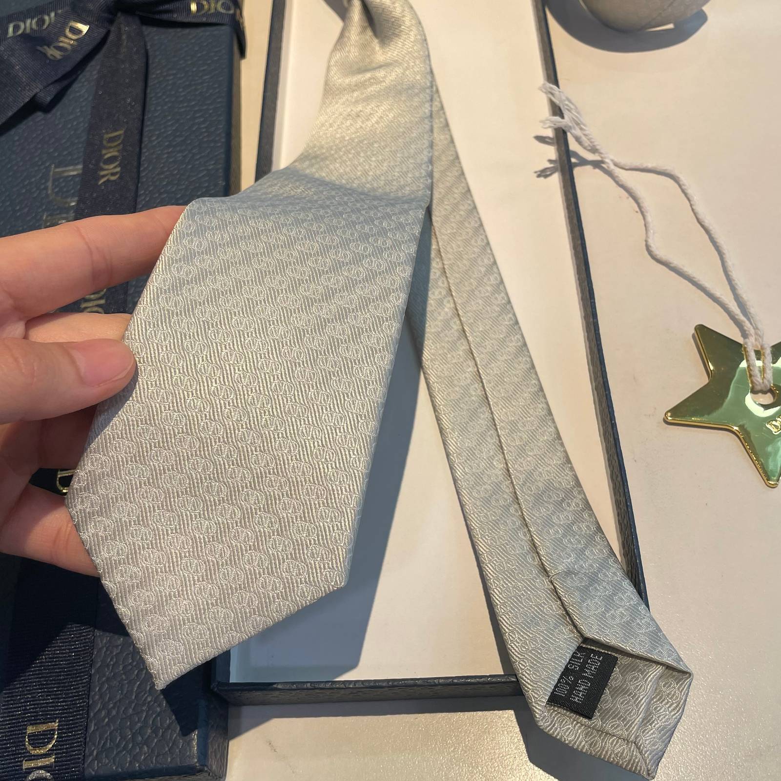 DIOR ディオール ネクタイ シルク CD オーバーレイ ネイビー - 画像 10