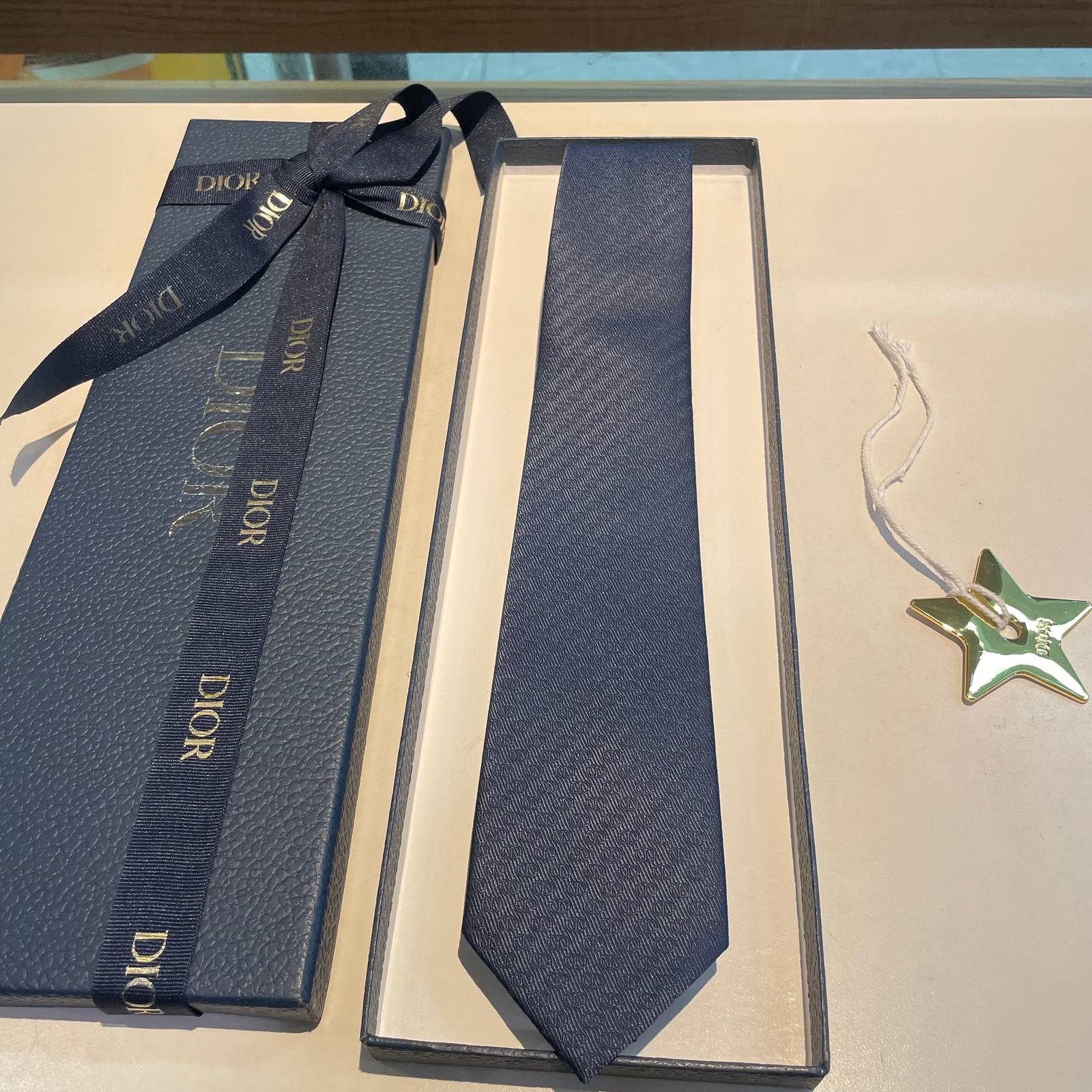 DIOR ディオール ネクタイ シルク CD オーバーレイ ネイビー - 画像 13