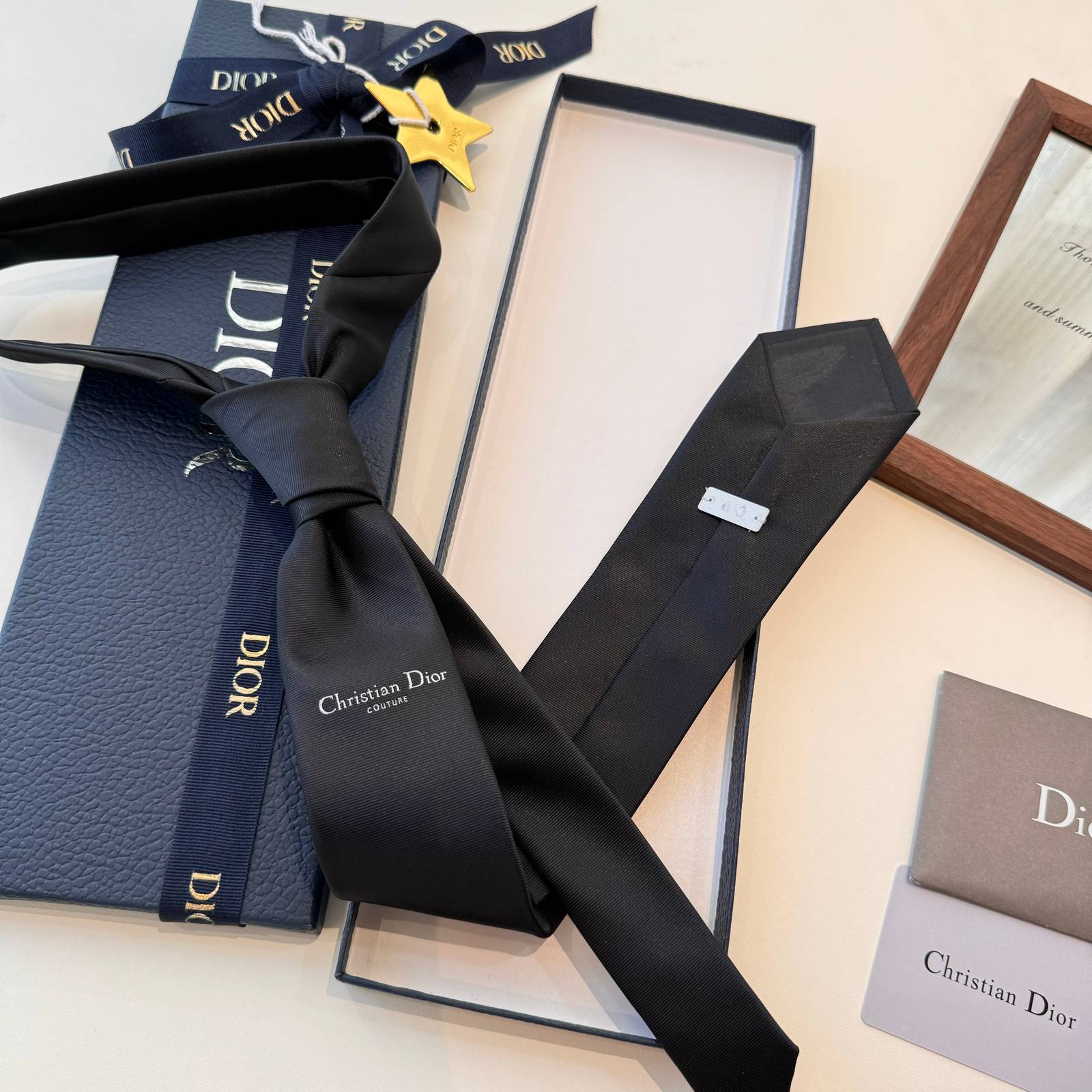 DIOR ディオール シルク調ネクタイ パッチワーク柄 ブルー - 画像 12