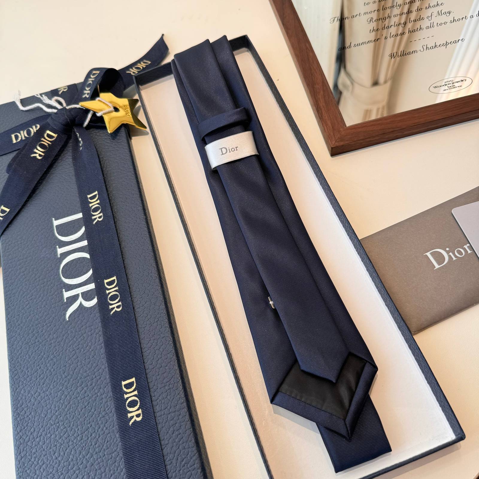 DIOR ディオール シルク調ネクタイ パッチワーク柄 ブルー - 画像 15