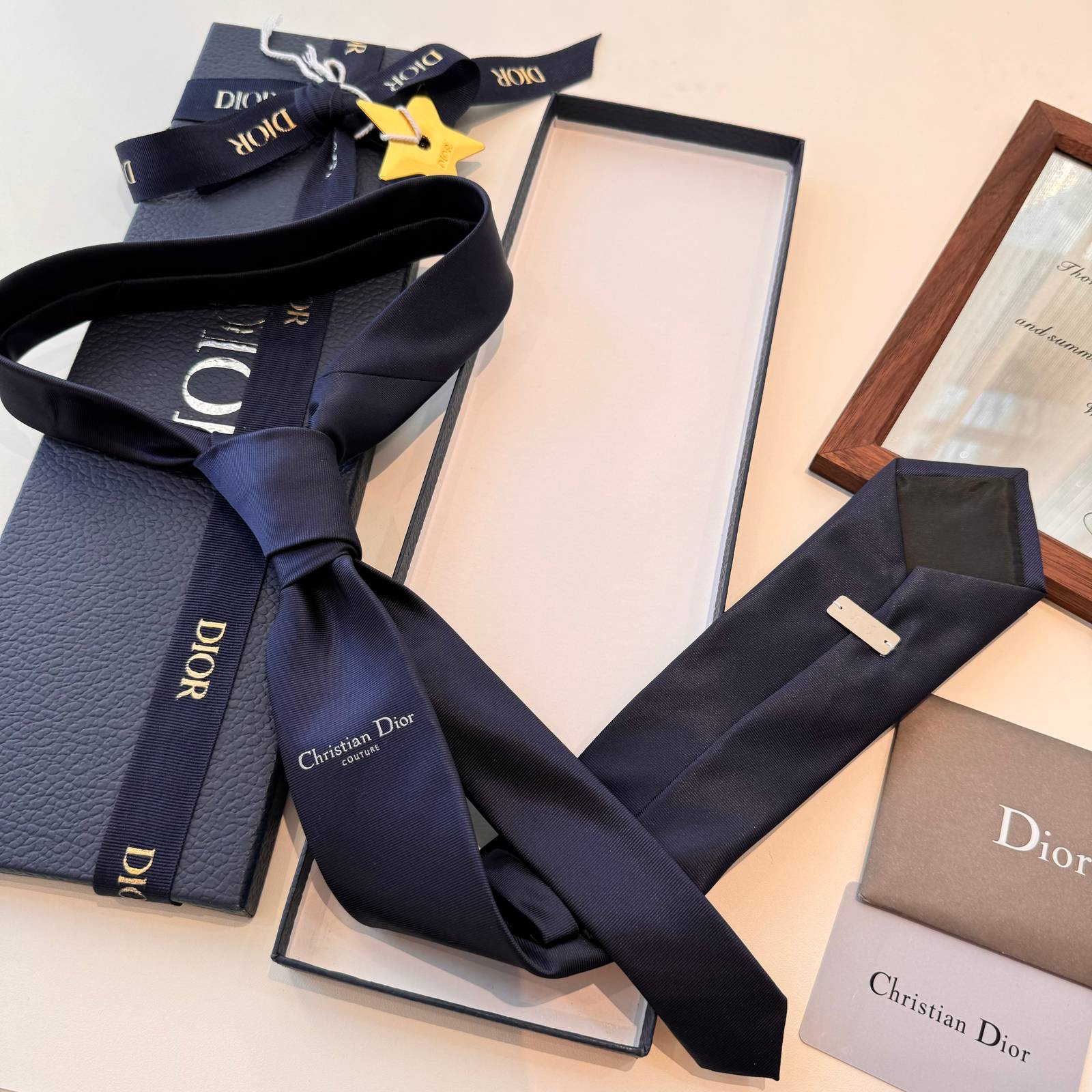 Christian Dior クリスチャン ディオール ネクタイ シルク調 刺繍 2色展開