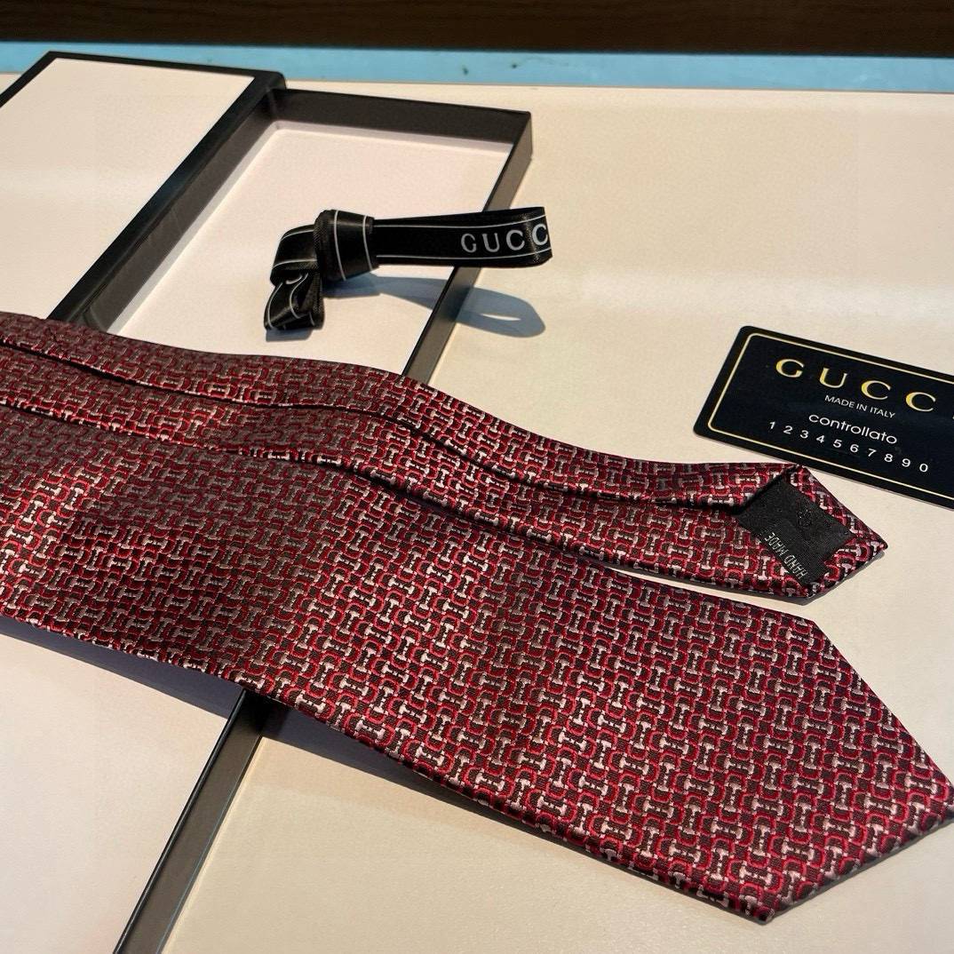 GUCCI グッチ ネクタイ パッチワーク柄 レッド - 画像 3