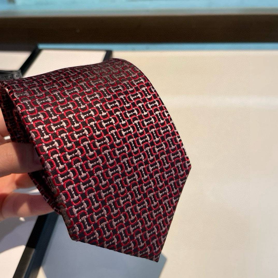 GUCCI グッチ ネクタイ パッチワーク柄 レッド - 画像 5