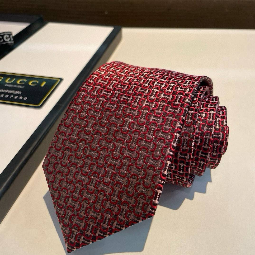 GUCCI グッチ ネクタイ パッチワーク柄 レッド - 画像 6