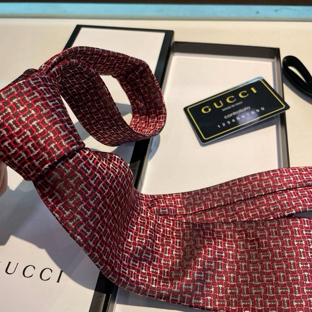 GUCCI グッチ ネクタイ パッチワーク柄 レッド - 画像 7