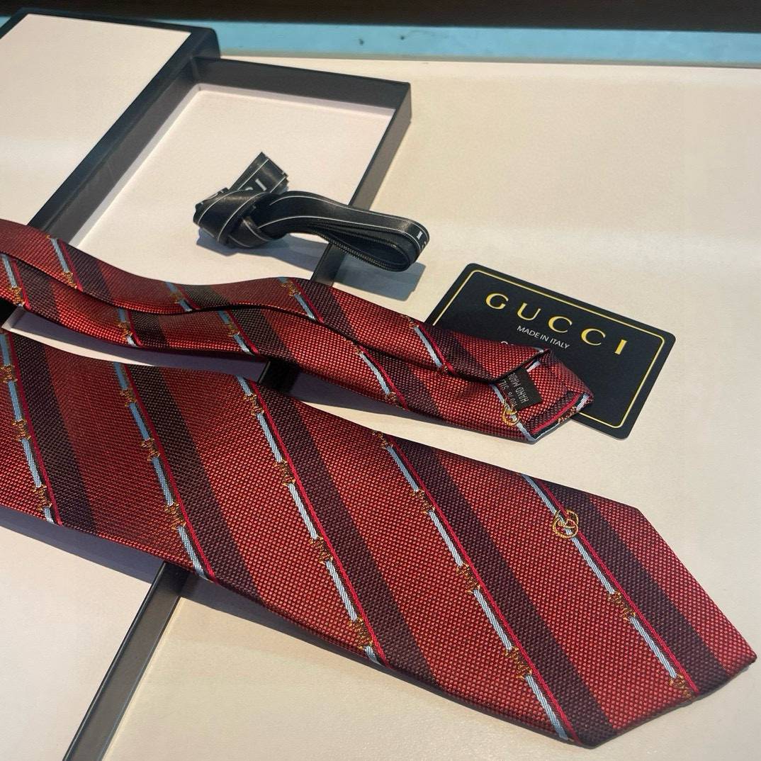GUCCI グッチ ネクタイ シルク ストライプ ビーモチーフ ネイビー - 画像 11