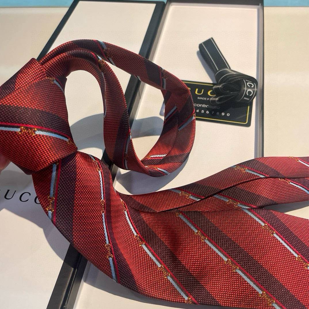 GUCCI グッチ ネクタイ シルク ストライプ ビーモチーフ ネイビー - 画像 14