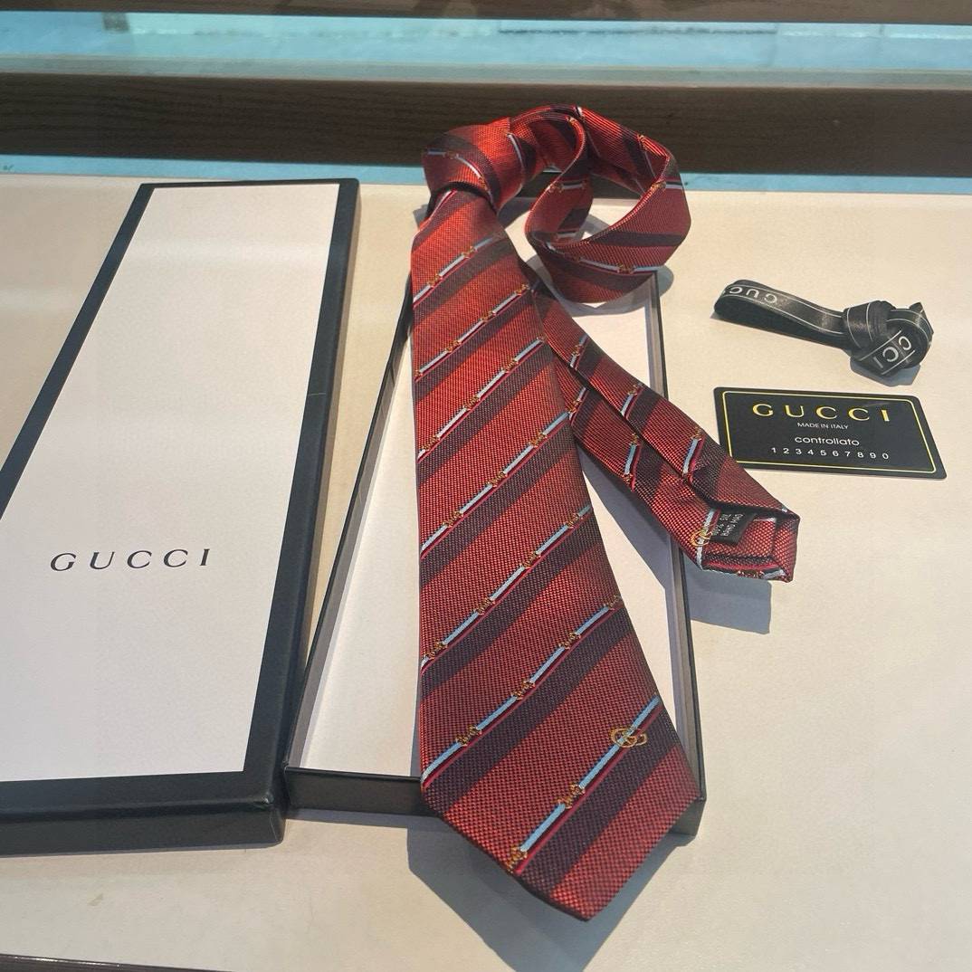 GUCCI グッチ ネクタイ シルク ストライプ ビーモチーフ ネイビー - 画像 15