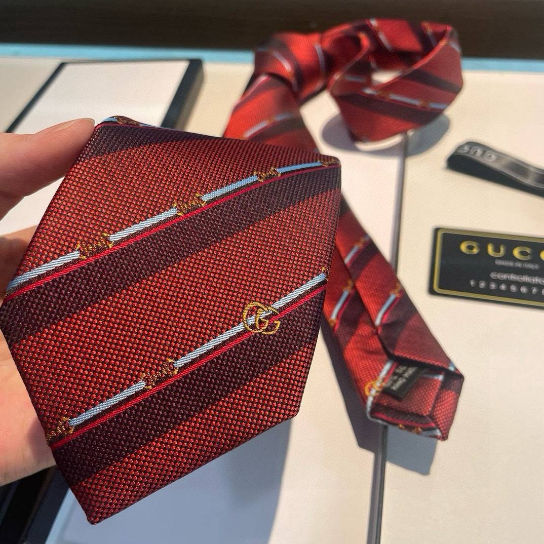 GUCCI グッチ ネクタイ シルク ストライプ ビーモチーフ ネイビー - 画像 16