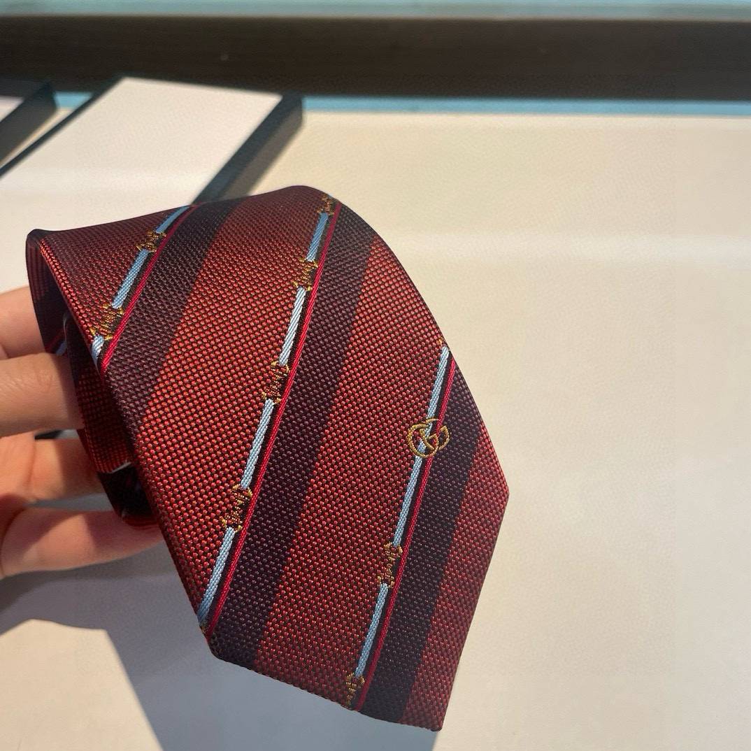 GUCCI グッチ ネクタイ シルク ストライプ ビーモチーフ ネイビー - 画像 17
