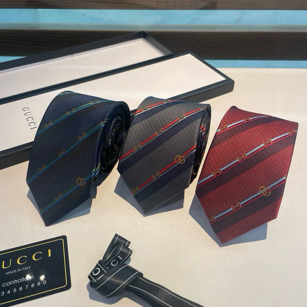 GUCCI グッチ シルク ネクタイ ビーモチーフ ストライプ ネイビー - 画像 9