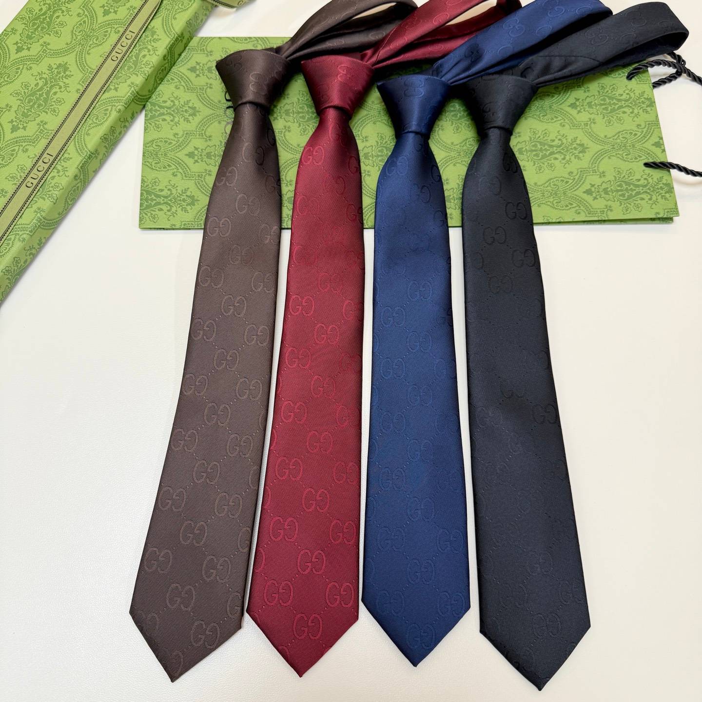 GUCCI グッチ シルクネクタイ GGモノグラム柄 ブラック - 画像 7