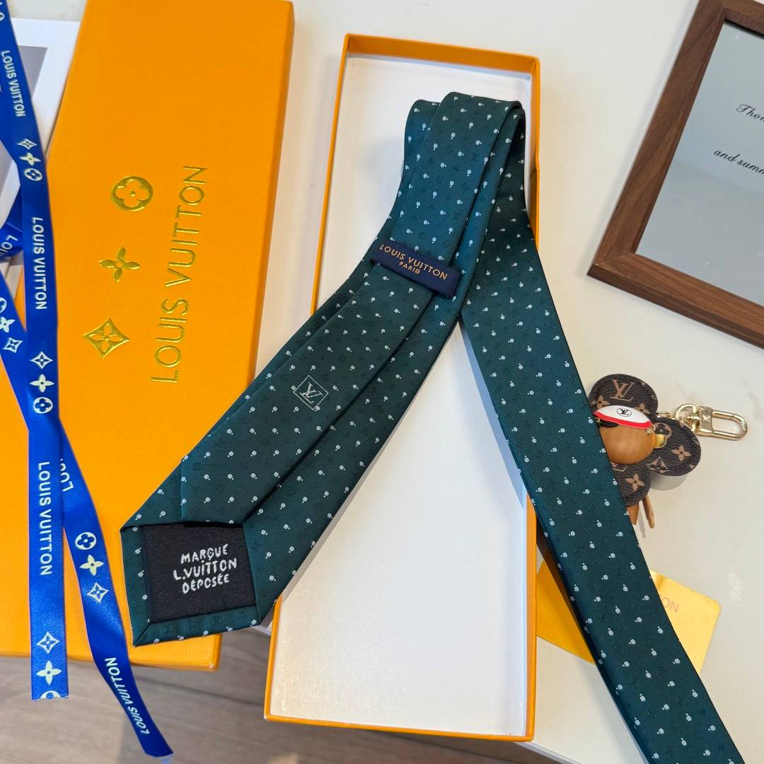 LOUIS VUITTON ルイヴィトン ネクタイ シルク調 モノグラム イエロー - 画像 8