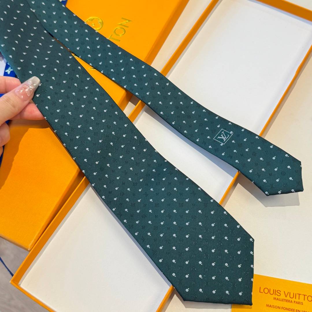 LOUIS VUITTON ルイヴィトン ネクタイ シルク調 モノグラム イエロー - 画像 9