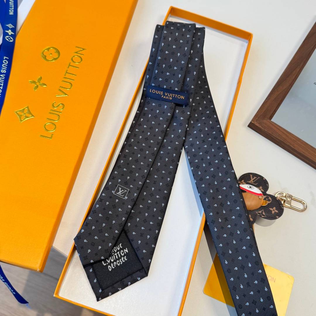 LOUIS VUITTON ルイヴィトン ネクタイ シルク モノグラム柄 ダークグリーン - 画像 8